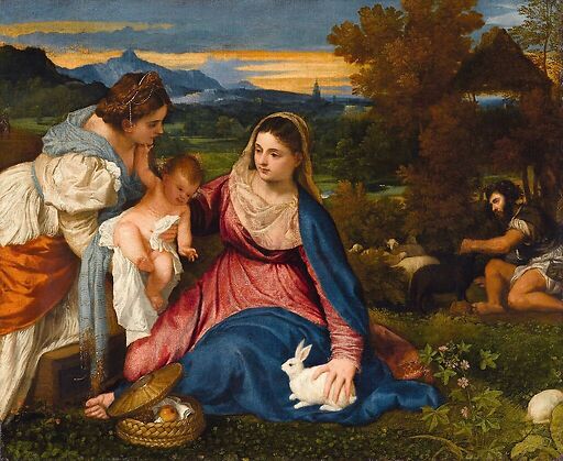 Madonna and Child with St. Catherine, (The Virgin with the Rabbit)