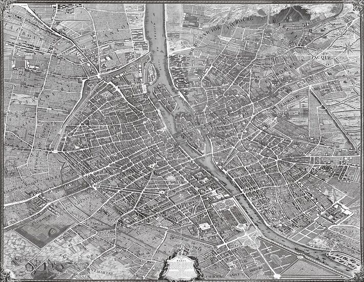 Map of Paris, known as Turgot's map (aluminium panels) · Louvre Shop