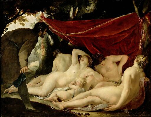 Venus and the Graces surprised by a mortal