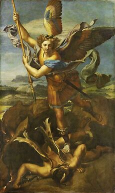 Saint Michael knocking down the demon called The Great Saint Michael