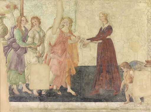 Venus and the Graces offering gifts to a young girl