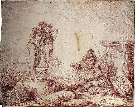 Hubert Robert par lui même dessinant