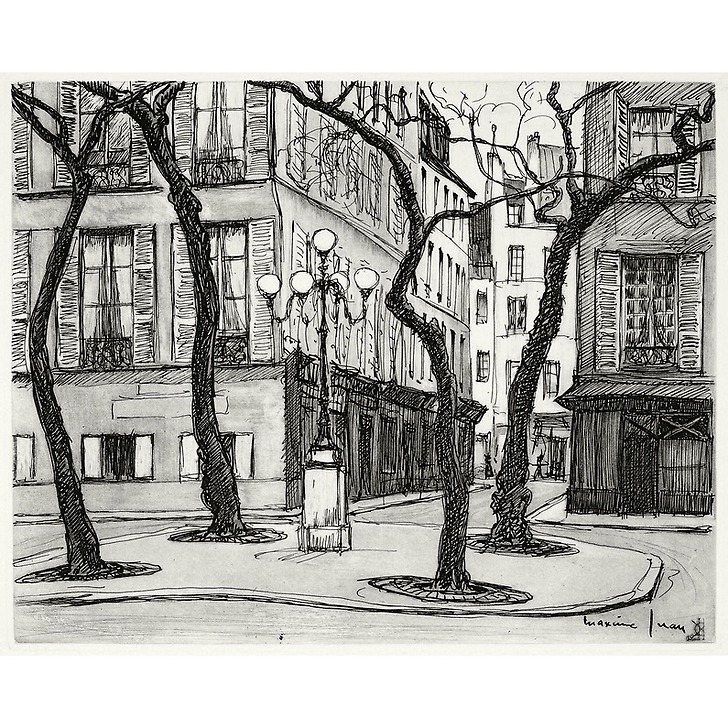 Estampe La place Fürstenberg à Paris - Maxime Juan