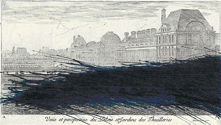 View and perspective of the palace and gardens of the Tuileries, 1992 - Arnulf Rainer