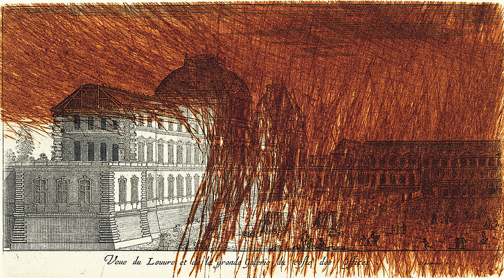 View of the Louvre and the Grand Gallery from the offices side, 1992 - Arnulf Rainer