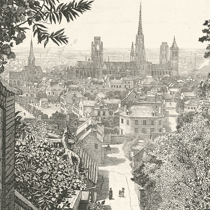 Rouen - Vue prise de la rue Louis Bouillet