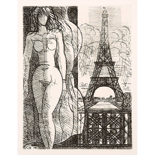 Nude at the Eiffel Tower, 1952 - Marcel Gromaire