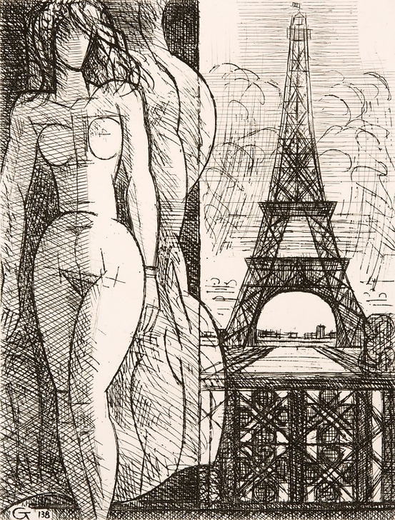 Nude at the Eiffel Tower, 1952 - Marcel Gromaire