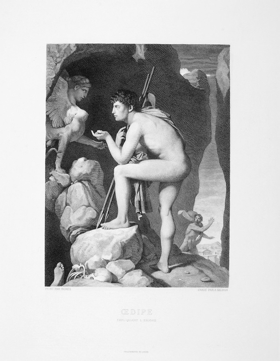 Oedipus explains the enigma of the sphinx - Ingres