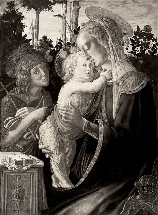 The Virgin, the child Jesus and Saint John - Botticelli