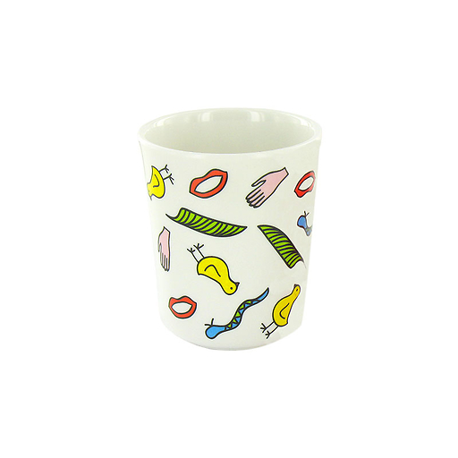 White hieroglyphs plastic cup