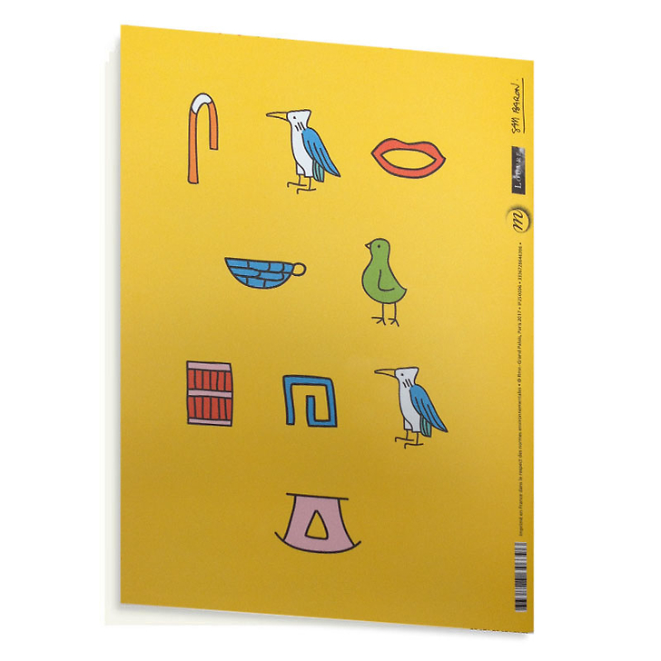 Cahier de dessin - Hiéroglyphes jaune