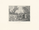 Engraving L'Eté ou La Danse - Nicolas Lancret (B&W)