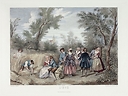 Engraving L'Eté ou La Danse - Nicolas Lancret (COLOUR)