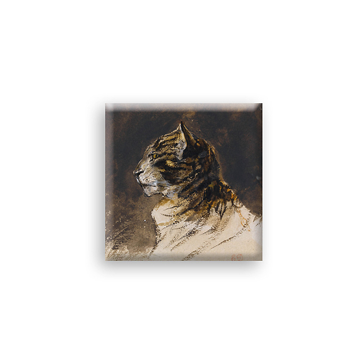 Magnet - Delacroix "Head of cat"