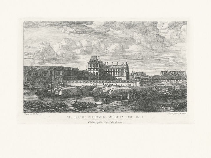 View of the old Louvre, on the Seine side