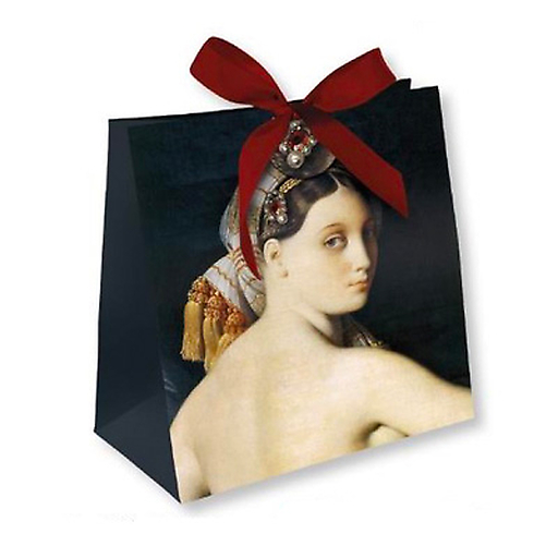 SAC PAP CADEAU MM ODALISQUE RUBAN ETIQ GAUFR OR x6