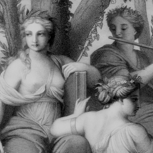 Les muses Clio, Euterpe et Thalie