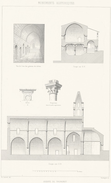 Coupes et Détails de l'Abbaye de Thoronet