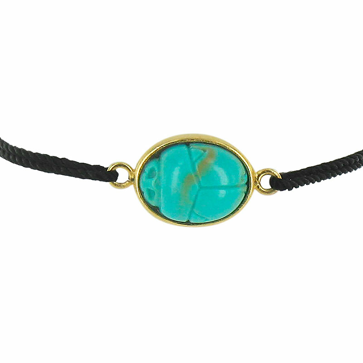 Scribe's Bracelet with Scarab - Night Blue