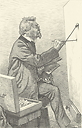 The painter Melotte in front of his easel - Emile-Frédéric Nicolle