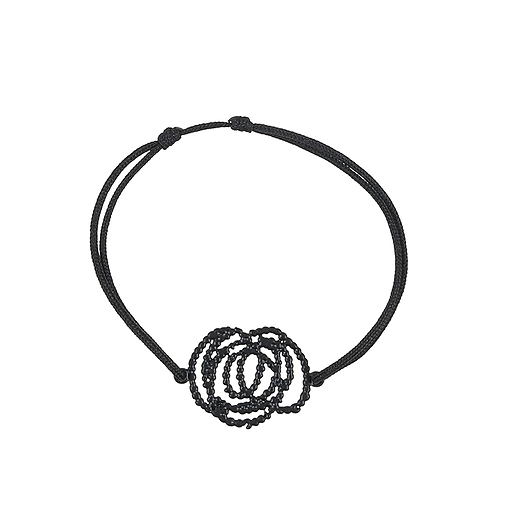 Black cord bracelet " Louvre Rose " - Jean-Michel Othoniel