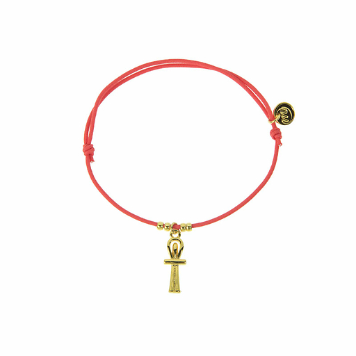 Egyptian Charm Bracelet - Life Cross - Pink