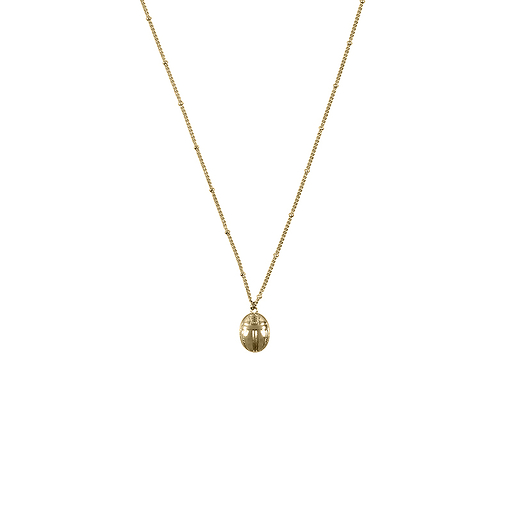 Collier Scarabée, chaîne boules 60cm