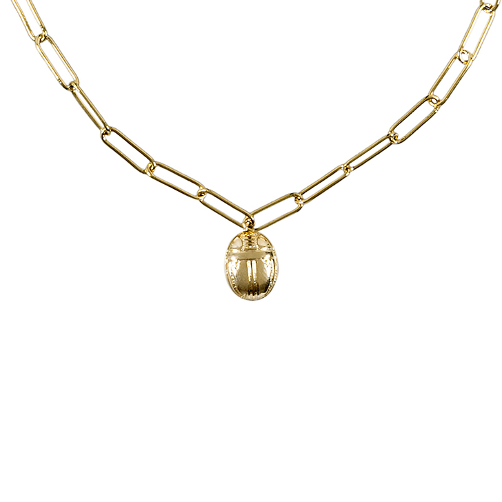 Collier Scarabée, chaîne trombone