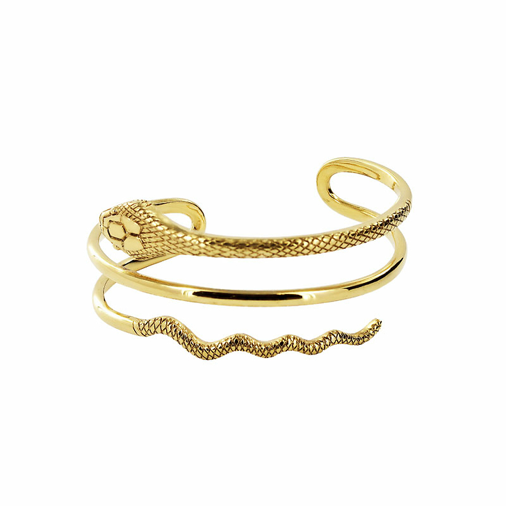 Bracelet manchette au serpent