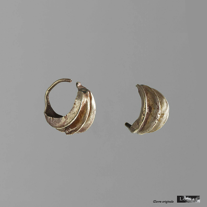 Ribbed crescent Earrings