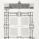 Plan, elevation and section of the Louvre