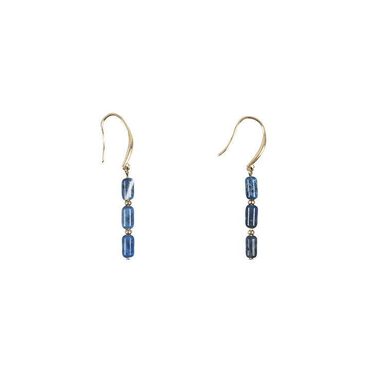 Boucles d'oreille pendantes antiques - pierres bleues