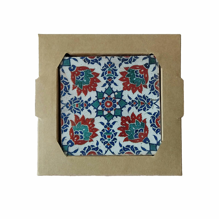 Dessous de verre Iznik en terre cuite