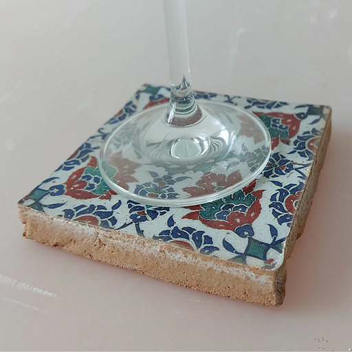 Dessous de verre Iznik en terre cuite