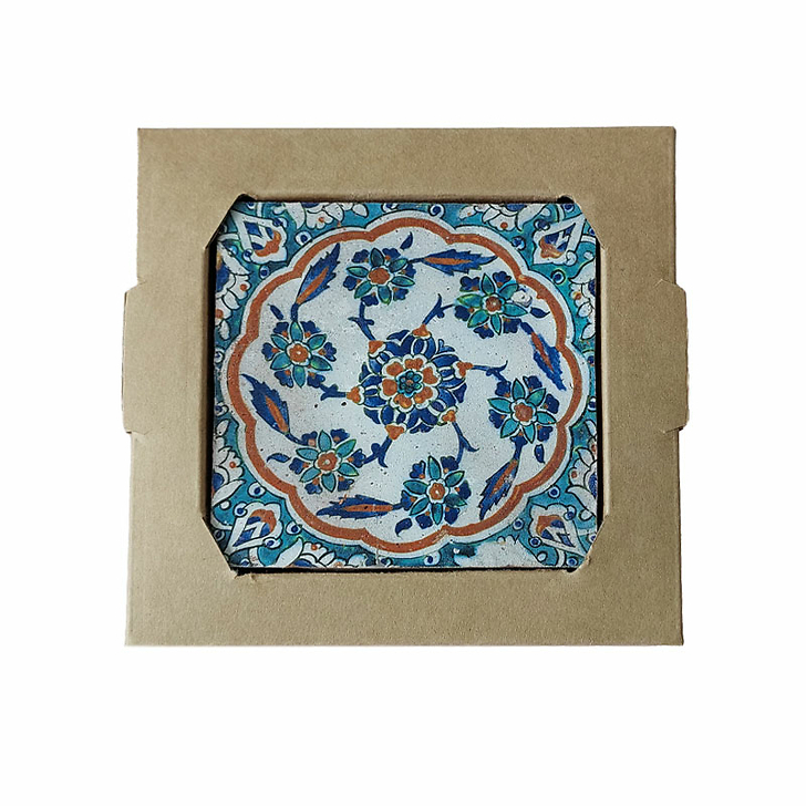 Dessous de verre Iznik en terre cuite