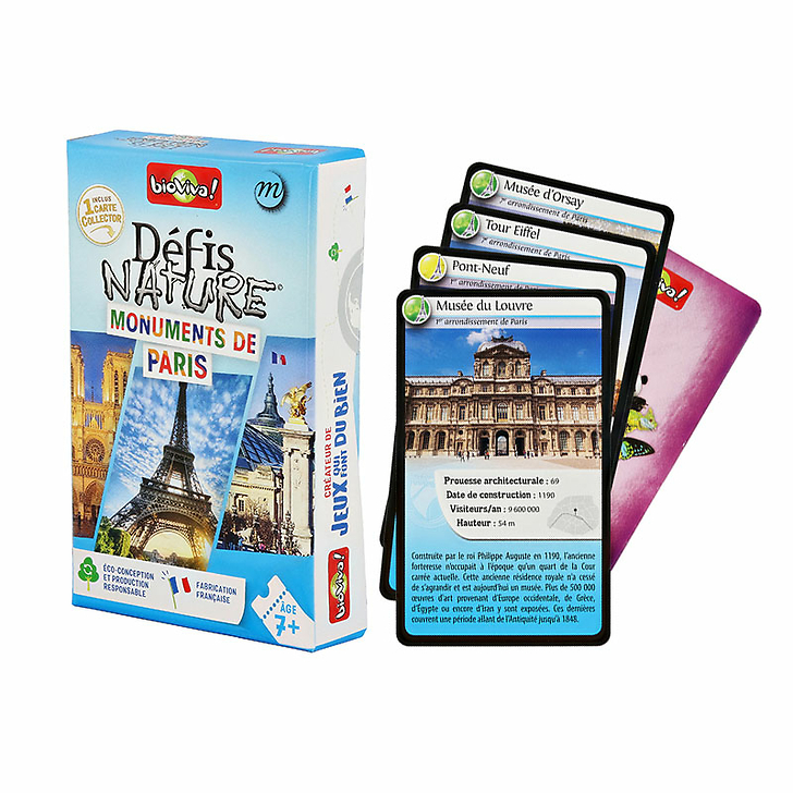 Jeu de cartes Défis Nature - Monuments de Paris - Bioviva