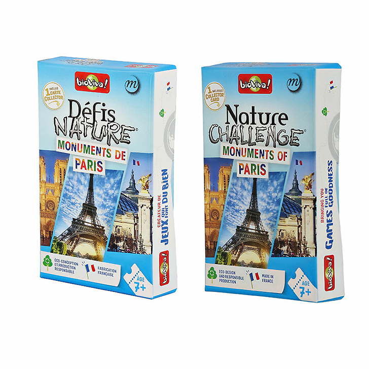 Jeu de cartes Défis Nature - Monuments de Paris - Bioviva