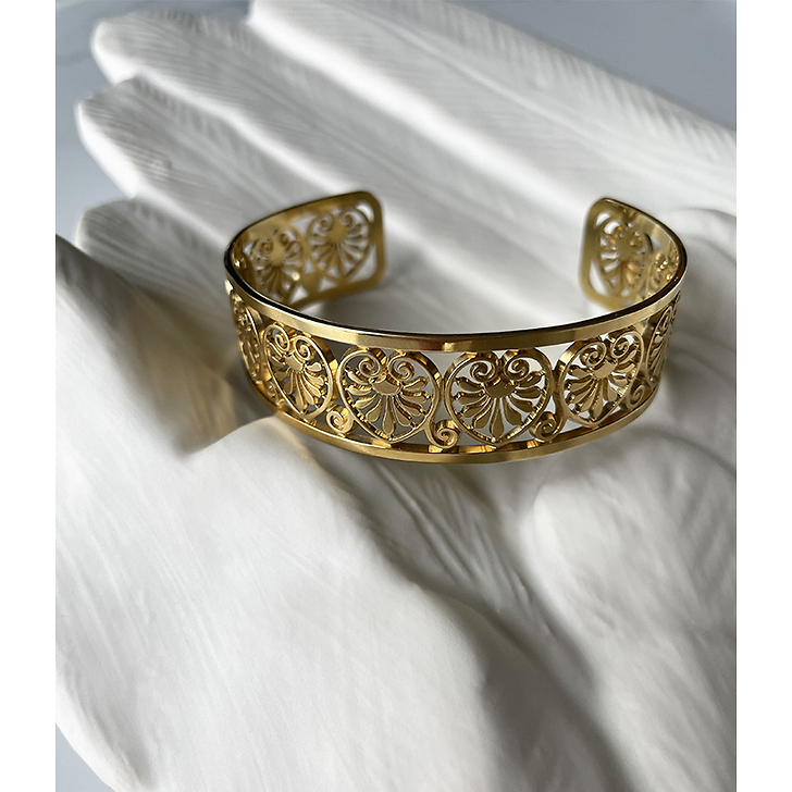 Cuff bracelet adjustable Greek Palmette