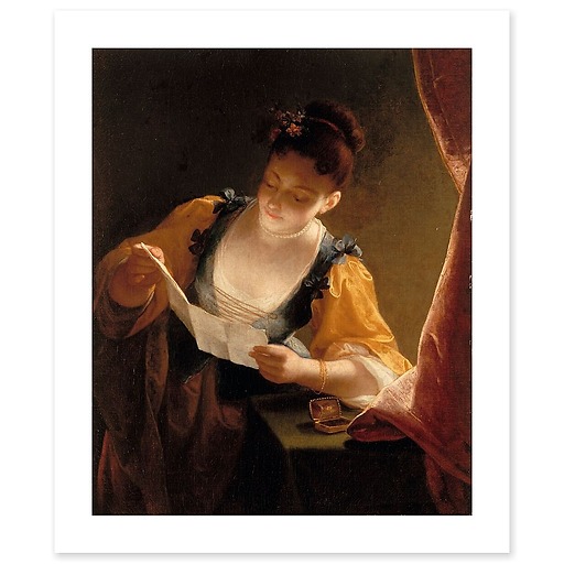 Jeune fille lisant une lettre (affiches d'art)