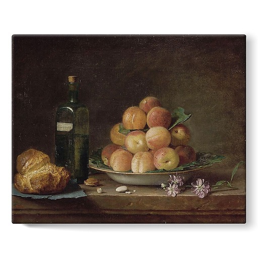 Nature morte aux pêches et à la brioche (toiles sur châssis)