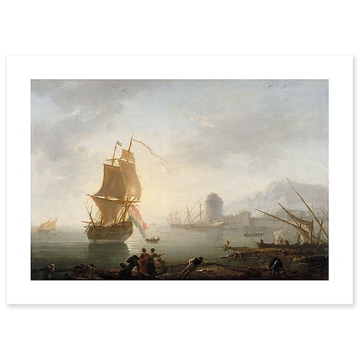 Navy, lunchtime, fishermen pulling a net (art prints)