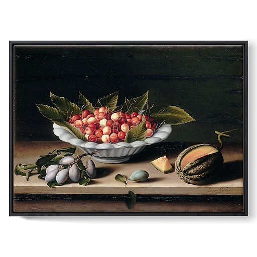 Coupe de cerises, prunes et melon (toiles encadrées)