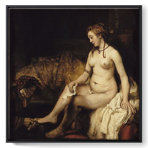 Bathsheba at her bath (framed canvas)