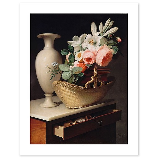 Still-Life with a Basket of Flowers (canvas without frame)