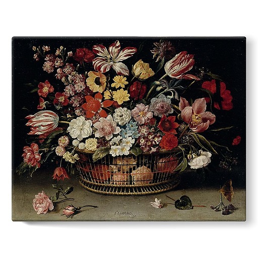 A Basket of Flowers (stretched canvas)