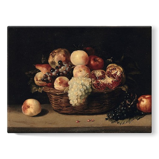 Panier de grenades, pêches et raisins (toiles sur châssis)