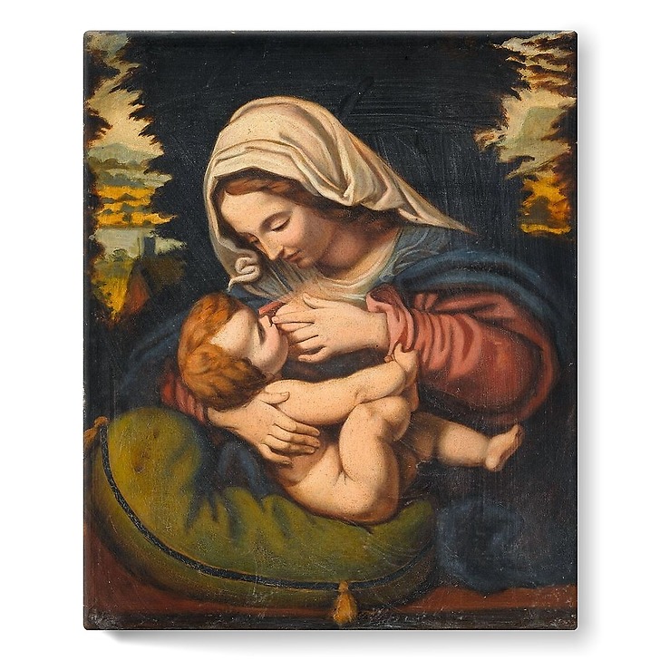 Madonna with the Green Cushion (stretched canvas)