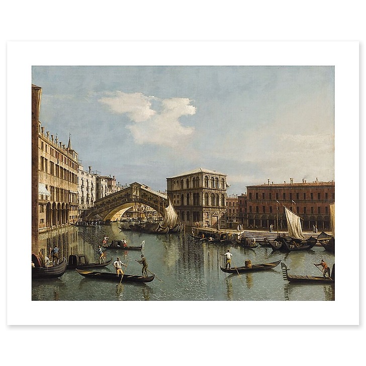 The Rialto Bridge, Venice, from the Nort - Canaletto as art print or hand painted oil