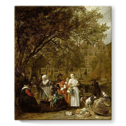 Le Marché aux herbes d'Amsterdam (toiles sur châssis)